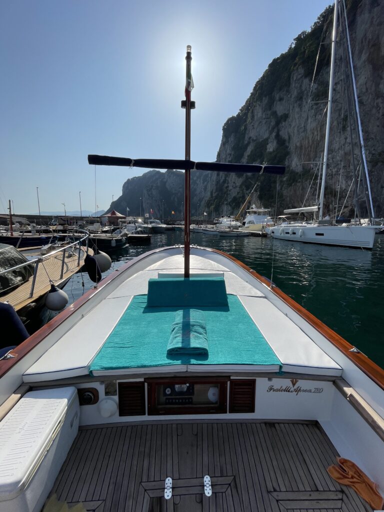 Sopra la barca a Capri